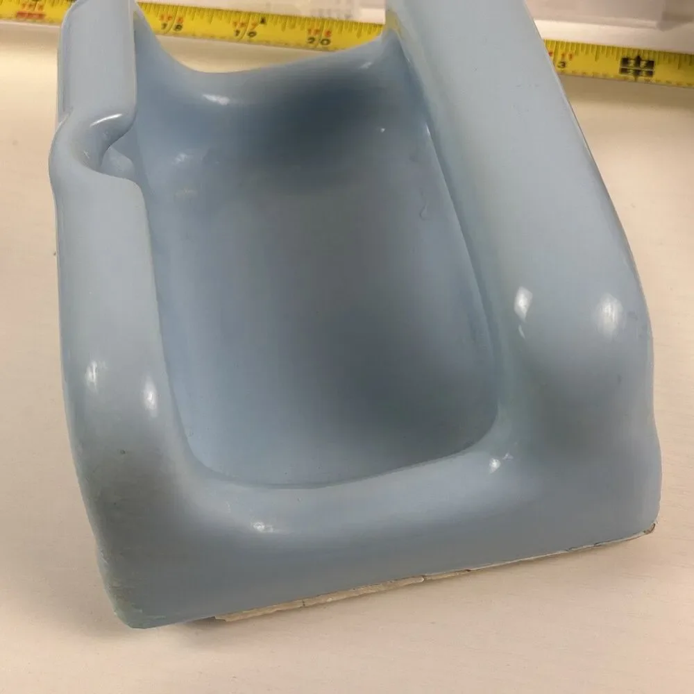Vintage 8pc. MCM Ceramic Bathroom Porcelain Accessory Set Light Blue Japan Sun